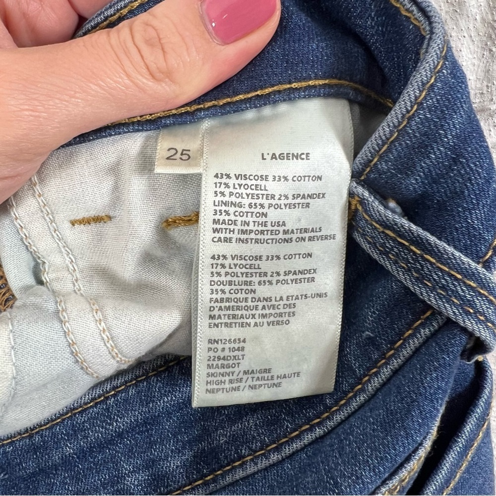 L’agence Margot Racer Stripe High Rise Ankle Skinny Neptune 25 - Picture 8 of 8